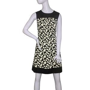 Anthropologie Leifnotes Dress Black with Cream Polka Dot Sleeveless Size 14